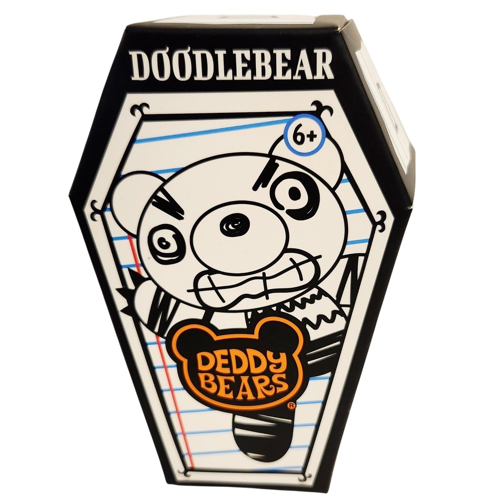 Deddy Bears Doodlebear Series 3 5 inch Coffin Plush Toy Black White 4244